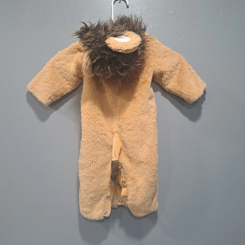 Pottery Barn Kids Baby Lion Costume Faux Fur Plush Tan Brown 6-12M Halloween